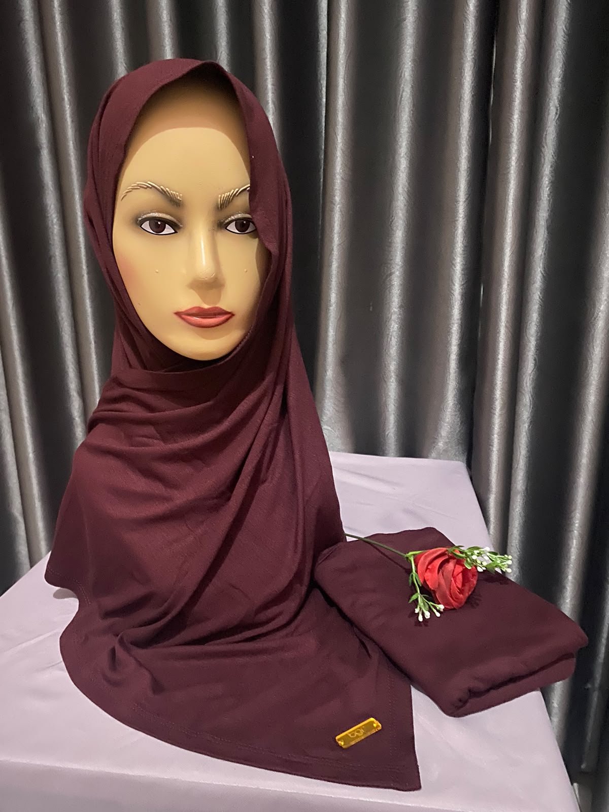 PASMINA RAYON-BURGUNDY